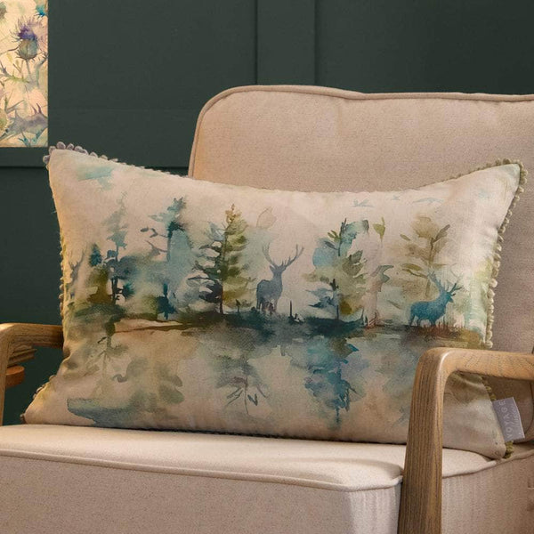 Wilderness Printed Cushion Plum or Topaz | by Voyage Maison
