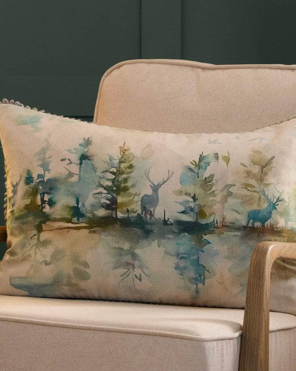 Wilderness Printed Cushion Plum or Topaz | by Voyage Maison