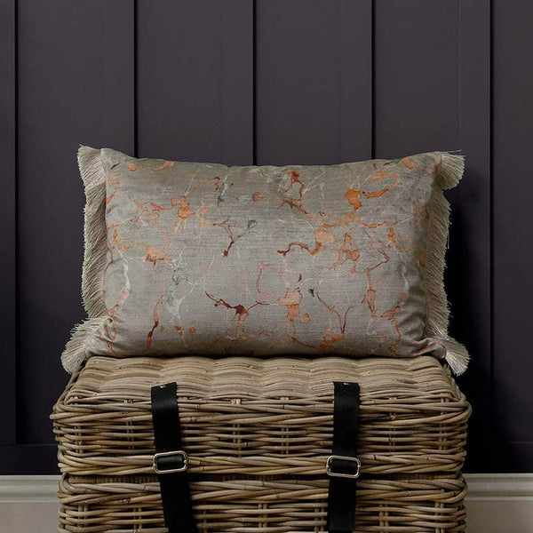 Additions Carrara Fringed Cushion Rosewater by Voyage Maison
