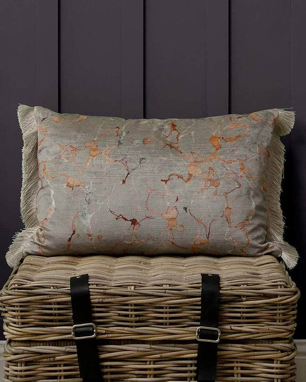 Additions Carrara Fringed Cushion Rosewater by Voyage Maison