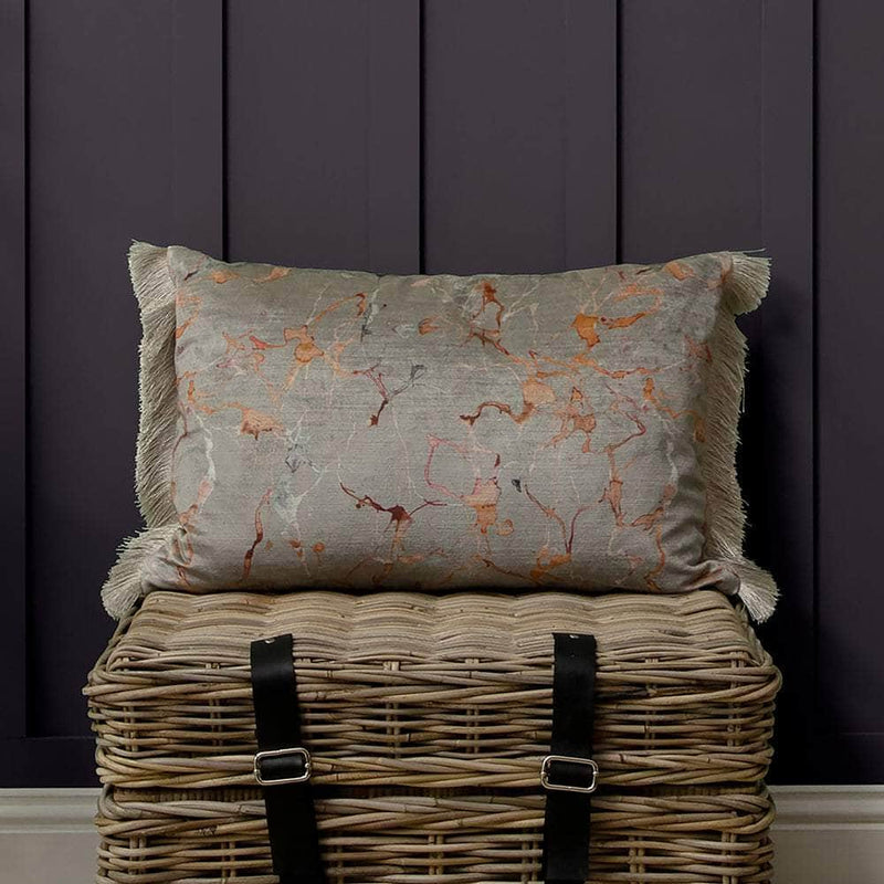Additions Carrara Fringed Cushion Rosewater by Voyage Maison