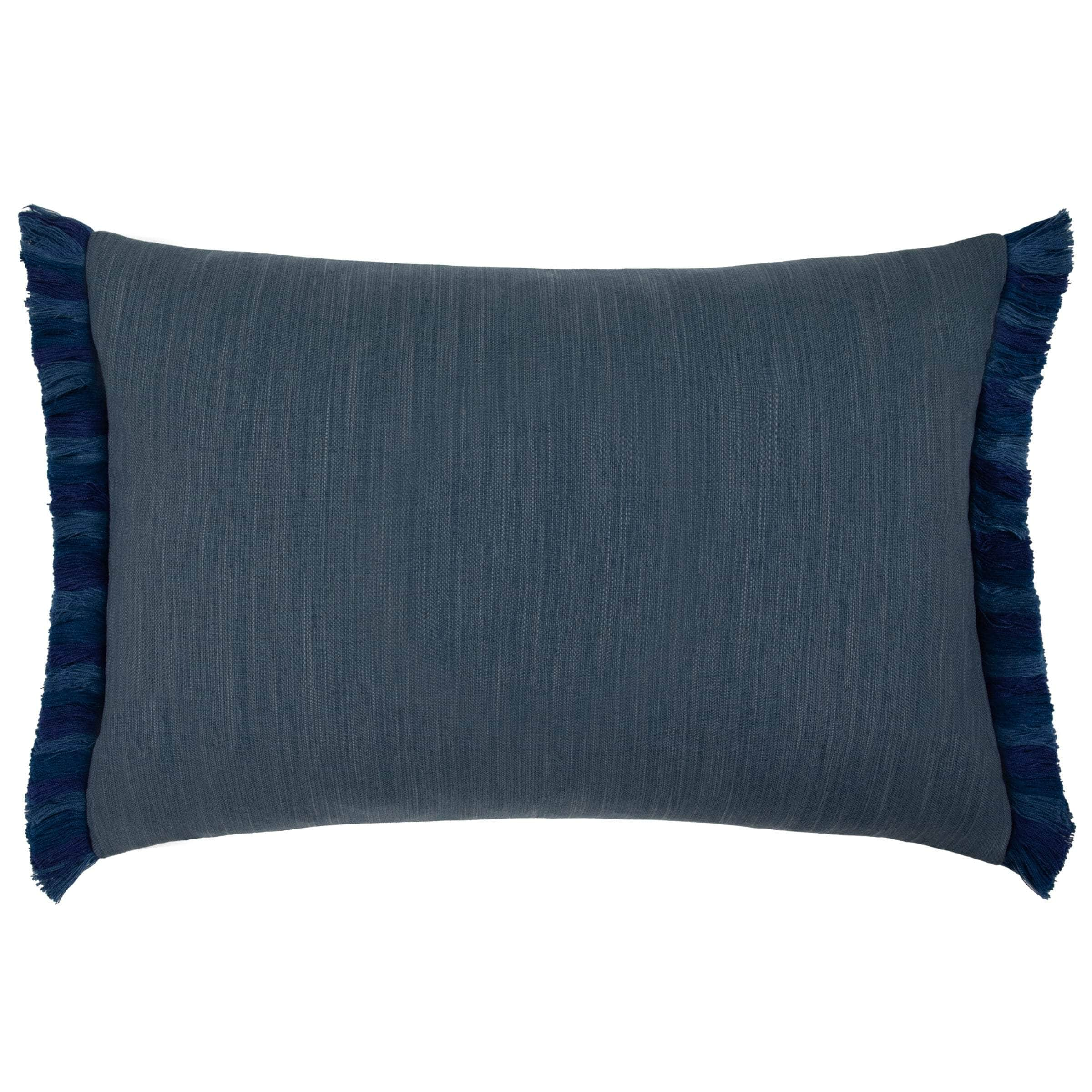 Voyage Maison (Riva Home) Voyage Maison Cushion Voyage Maison Elai Printed Ruche Fringe Cushion Denim