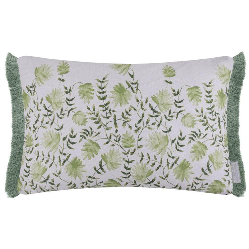 Voyage Maison (Riva Home) Voyage Maison Cushion Voyage Maison Elai Printed Ruche Fringe Cushion Sage