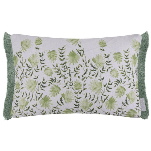 Voyage Maison (Riva Home) Voyage Maison Cushion Voyage Maison Elai Printed Ruche Fringe Cushion Sage