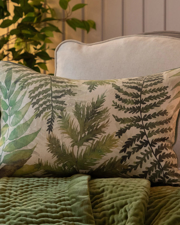 Voyage Maison Elowen Printed Piped Cushion in Linen