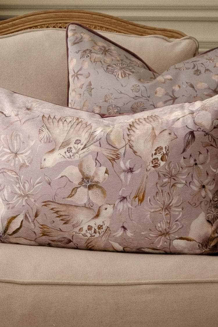 Voyage Maison (Riva Home) Voyage Maison Cushion Voyage Maison Floella Printed Ruche Fringe Cushion Viola