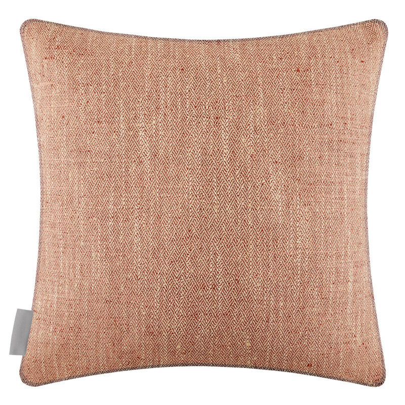 Jedburgh Textured Woven Square Cushion Rust by Voyage Maison