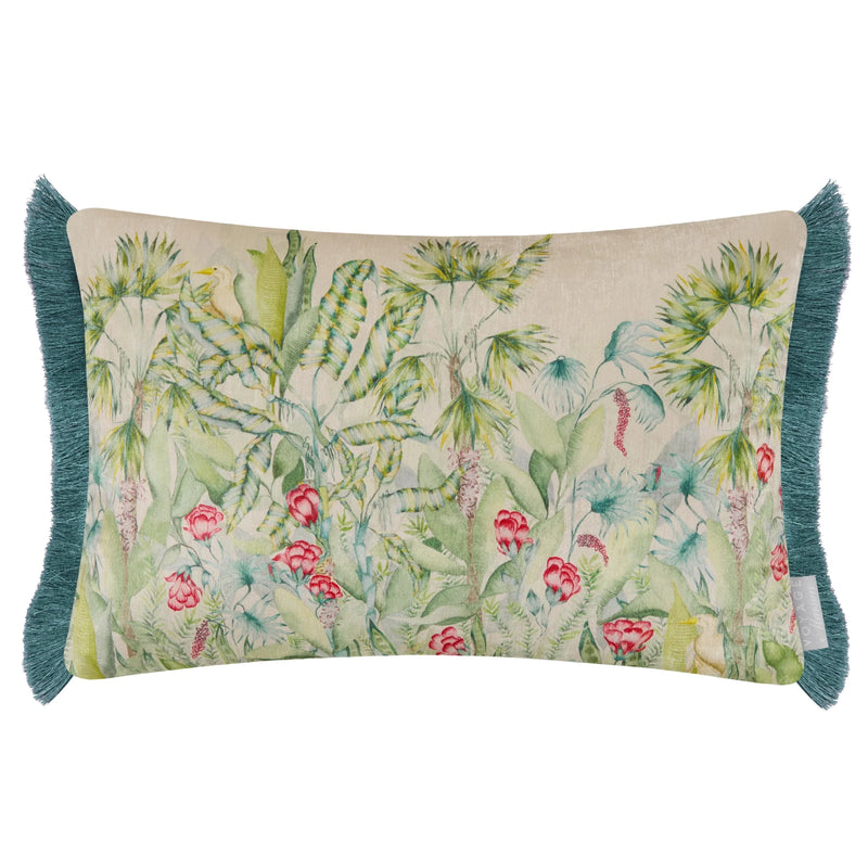 MANGROVE PRINTED VELVET CUSHION Green | Velvet by Voyage Maison