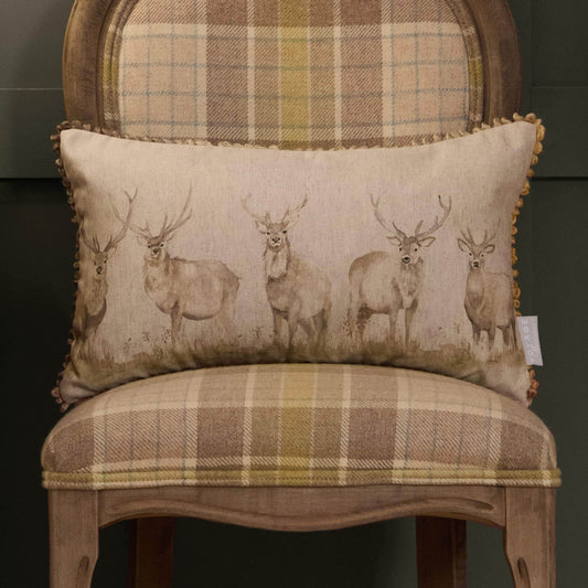 Voyage Maison (Riva Home) Voyage Maison Cushion Voyage Maison Moorland Stag Printed Cushion Natural