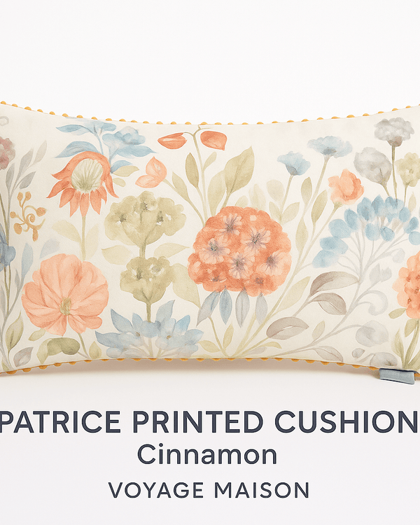 Patrice Printed Cushion Cinnamon by Voyage Maison