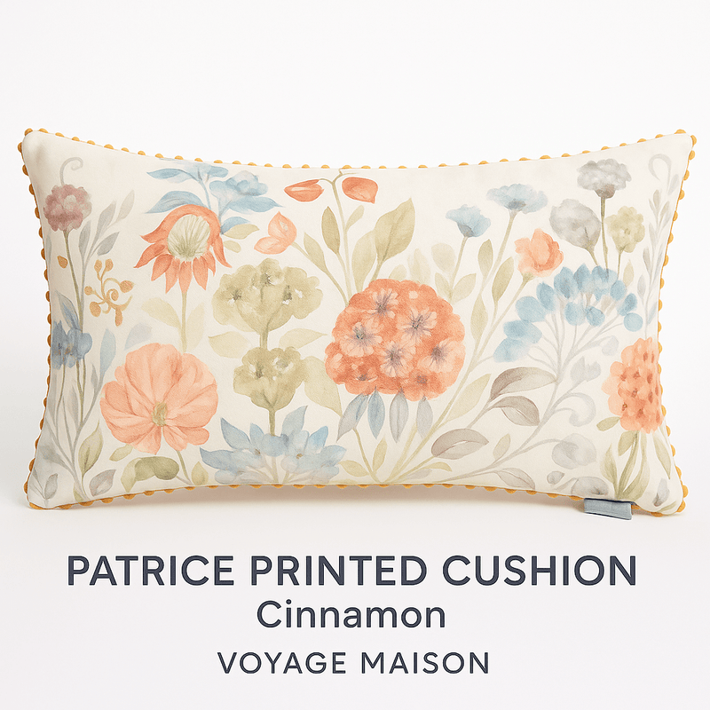Patrice Printed Cushion Cinnamon by Voyage Maison