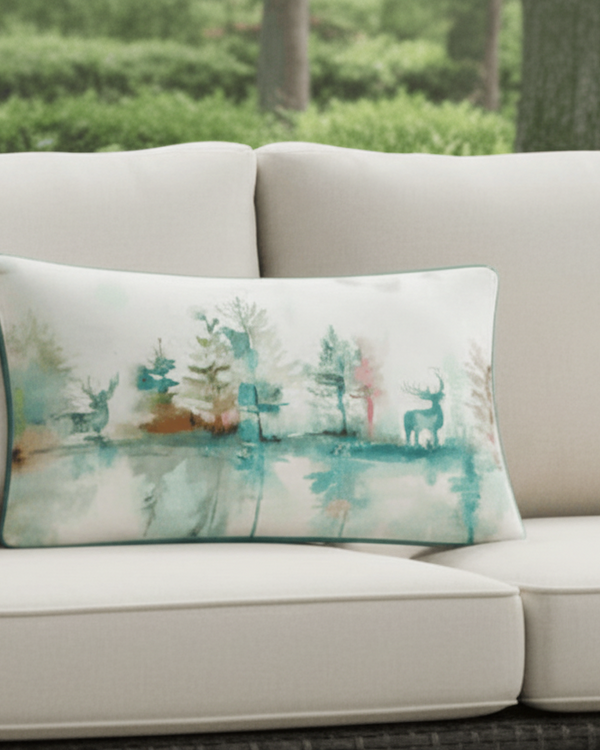 WILDERNESS OUTDOOR CUSHION in TEAL by Voyage Maison