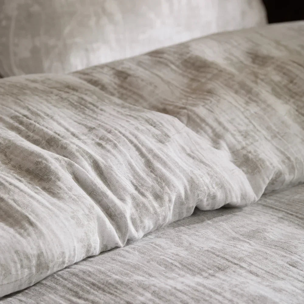 Voyage Maison (Riva Home) Voyage Maison Duvet Cover set Braeflower Reversible 100% Cotton Muslin Duvet Cover Set Natural by Voyage Maison