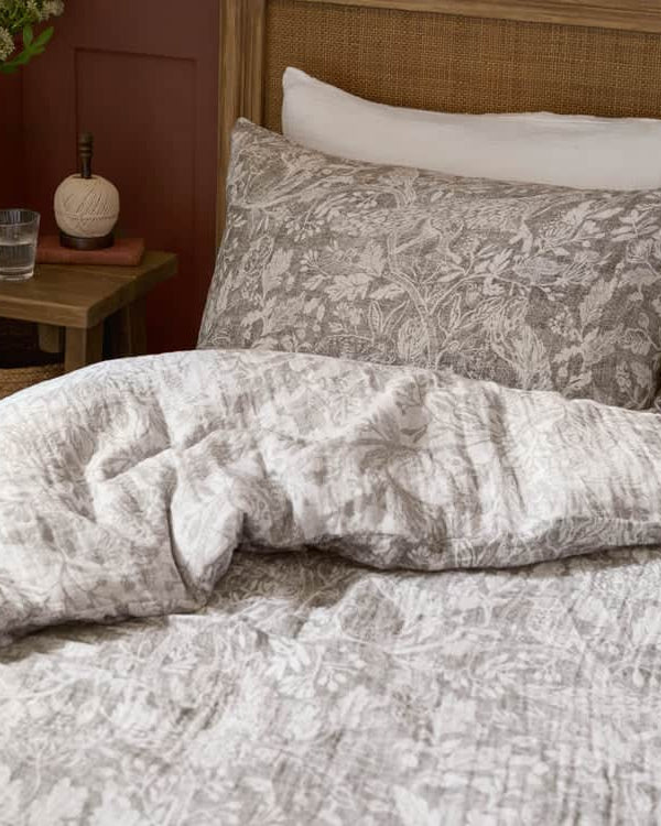 CADEMUIR REVERSIBLE 100% COTTON MUSLIN DUVET COVER SET NUT by Voyage Maison