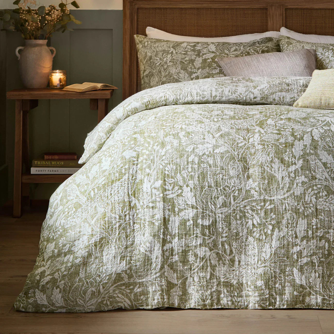 Voyage Maison (Riva Home) Voyage Maison Duvet Cover set CADEMUIR REVERSIBLE 100% COTTON MUSLIN DUVET COVER SET SAGE by Voyage Maison