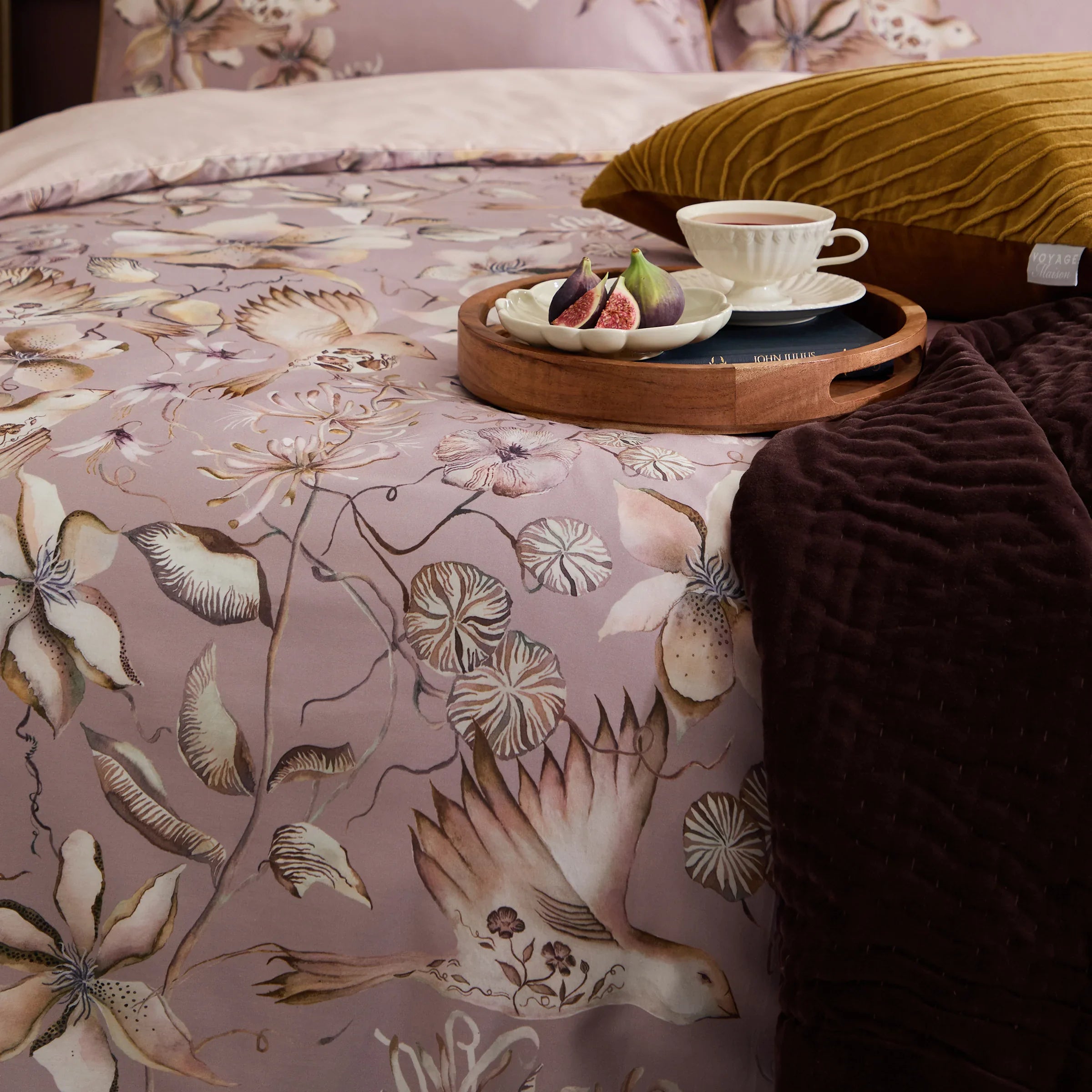 Voyage Maison (Riva Home) Voyage Maison Duvet Cover set FLOELLA PRINTED DUVET COVER SET IN PURPLE by Voyage Maison