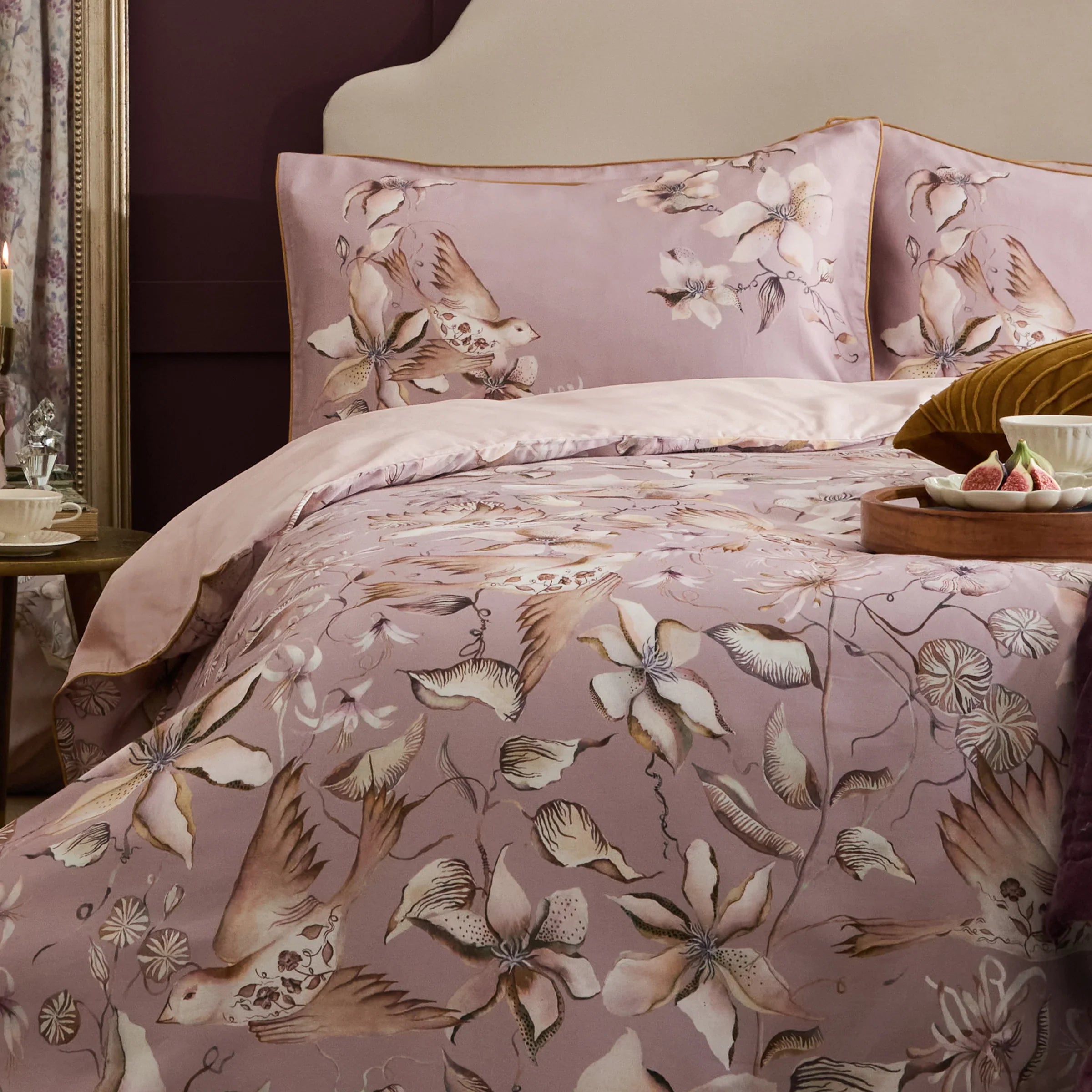 Voyage Maison (Riva Home) Voyage Maison Duvet Cover set FLOELLA PRINTED DUVET COVER SET IN PURPLE by Voyage Maison