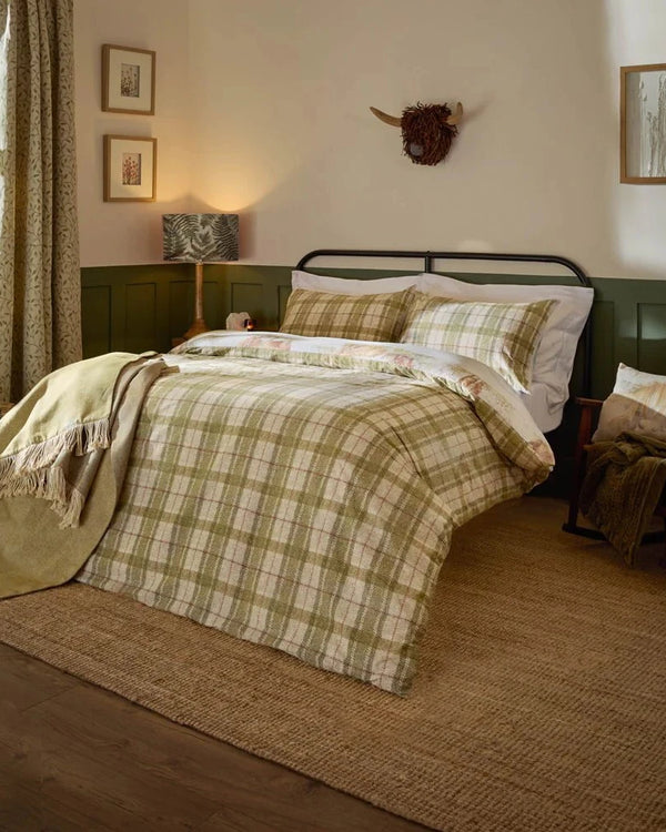 Highland Cattle 100% Cotton Reversible Duvet Cover Set Multicolour by Voyage Maison