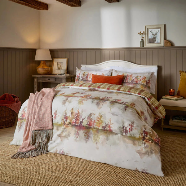 Wilderness 100% Cotton Reversible Duvet Cover Set Plum by Voyage Maison