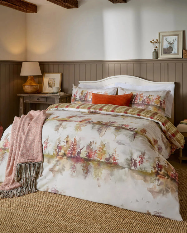 Wilderness 100% Cotton Reversible Duvet Cover Set Plum by Voyage Maison