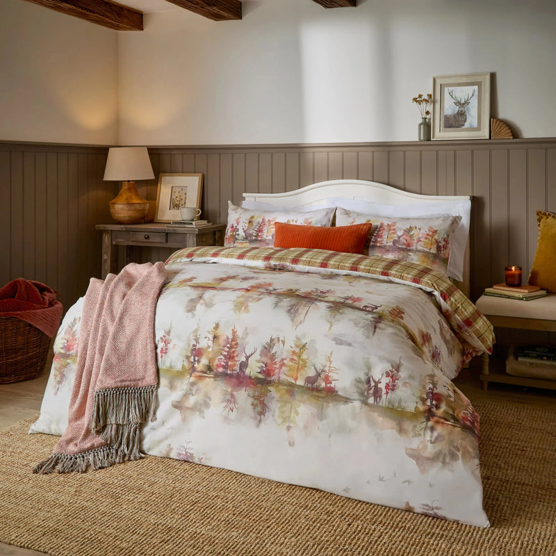 Wilderness 100% Cotton Reversible Duvet Cover Set Plum by Voyage Maison