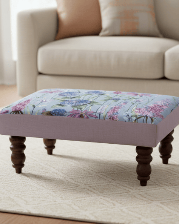 CAPELLA FOOTSTOOL FLORABUNDA BLUEBELL by Voyage Maison