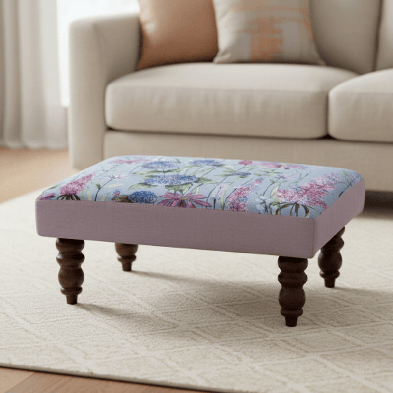 CAPELLA FOOTSTOOL FLORABUNDA BLUEBELL by Voyage Maison
