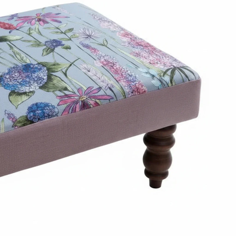 CAPELLA FOOTSTOOL FLORABUNDA BLUEBELL by Voyage Maison