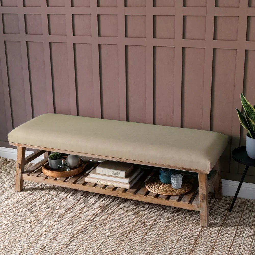 Voyage Maison (Riva Home) Voyage Maison Furniture Caramel Voyage Maison Rupert Bench in Tivoli fabric (6 colours to choose from)