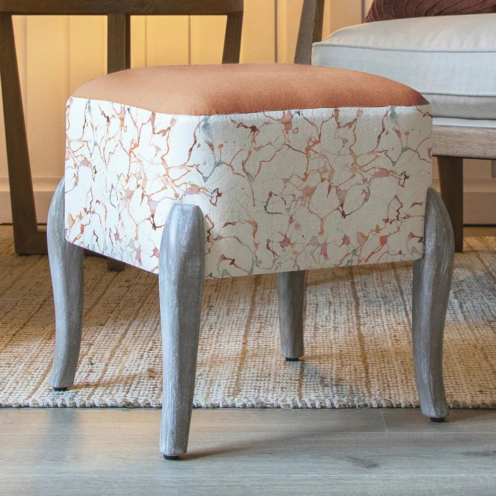 Voyage Maison (Riva Home) Voyage Maison Furniture Carrara Rosewater Voyage Maison Additions Carrara Printed Ralf Footstool