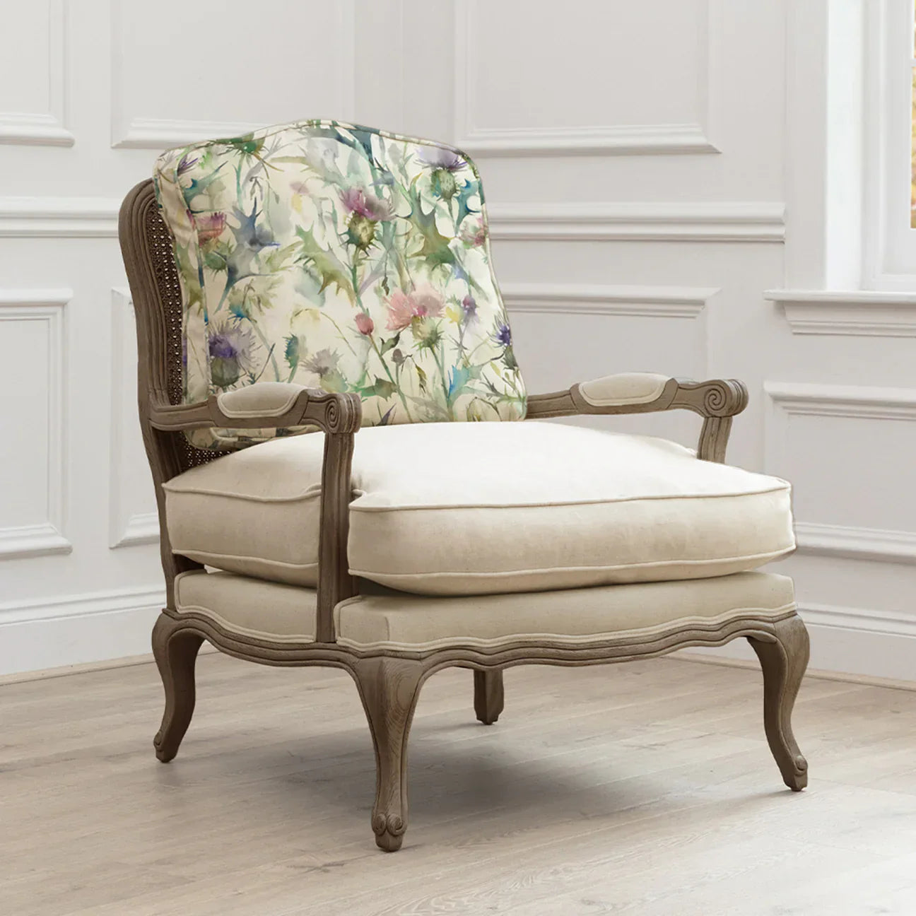 Voyage Maison (Riva Home) Voyage Maison Furniture Cirsium Florence Chair Cover Damson FLORENCE CHAIR STONE COLOUR FRAME & BESPOKE COVER BUNDLE by Voyage Maison