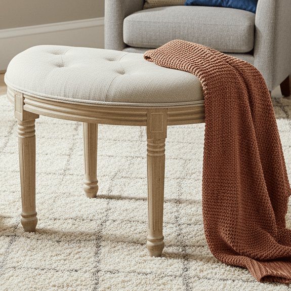 CLAUDETTE FOOTSTOOL IN NATURAL by Voyage Maison