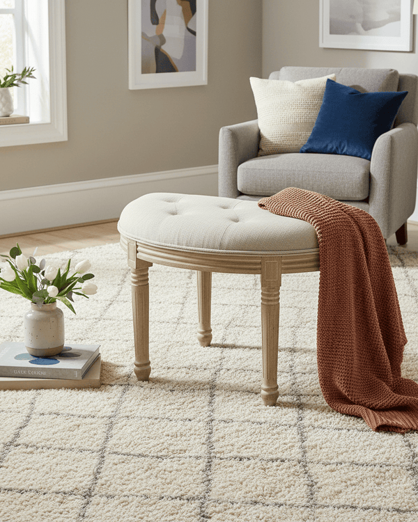 CLAUDETTE FOOTSTOOL IN NATURAL by Voyage Maison