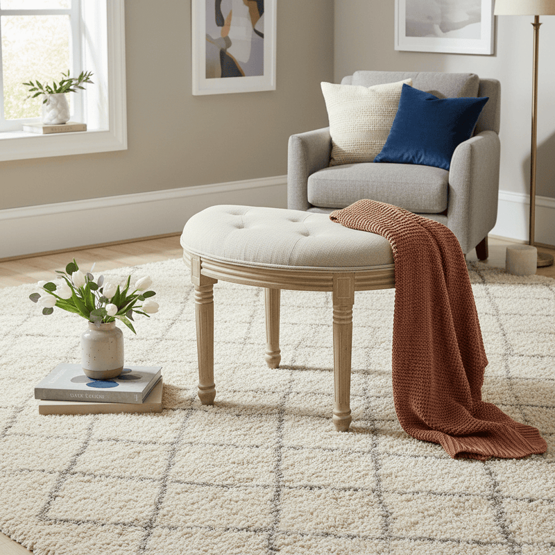 CLAUDETTE FOOTSTOOL IN NATURAL by Voyage Maison