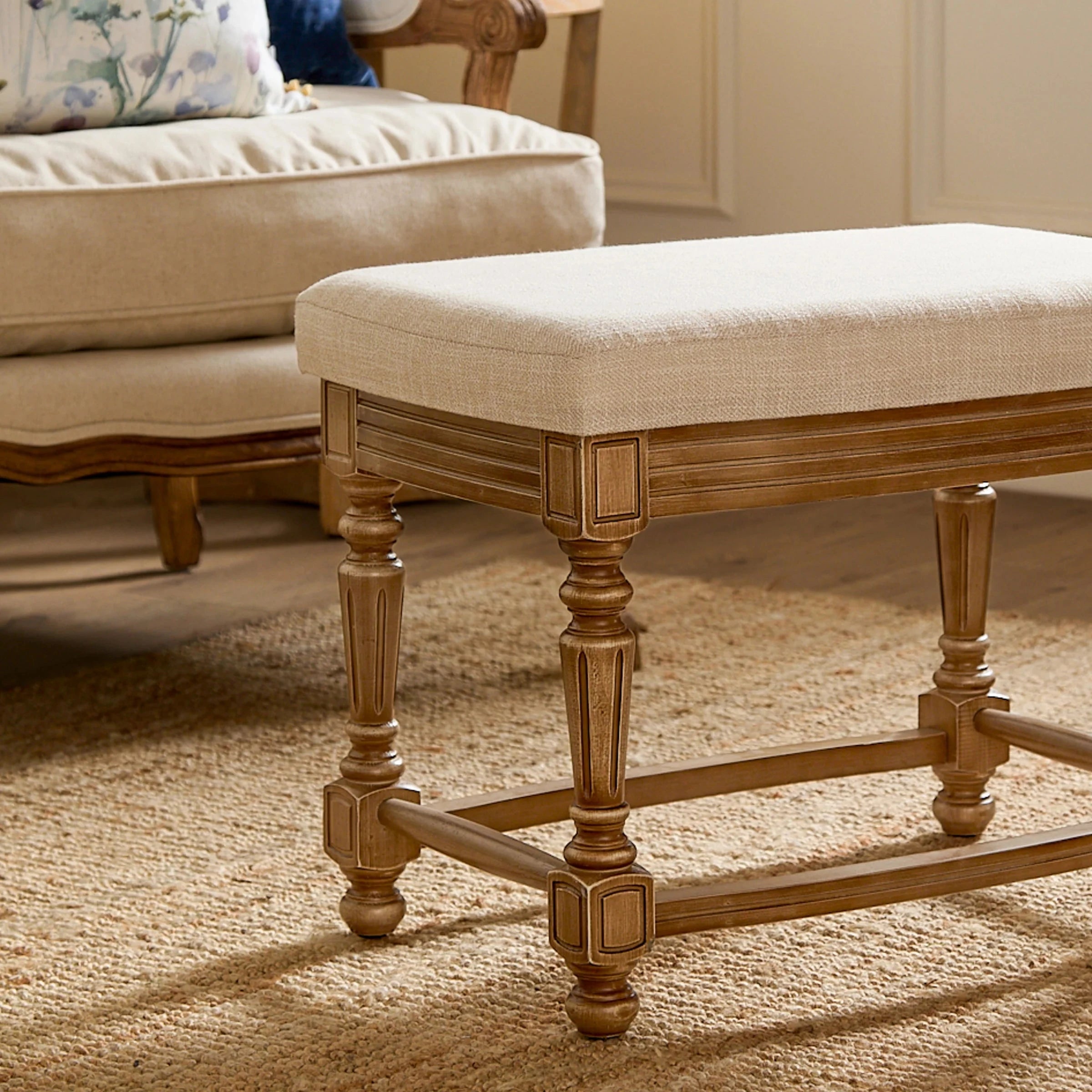 Voyage Maison (Riva Home) Voyage Maison Furniture ELOISE WOODEN FOOTSTOOL OAK | by Voyage Maison