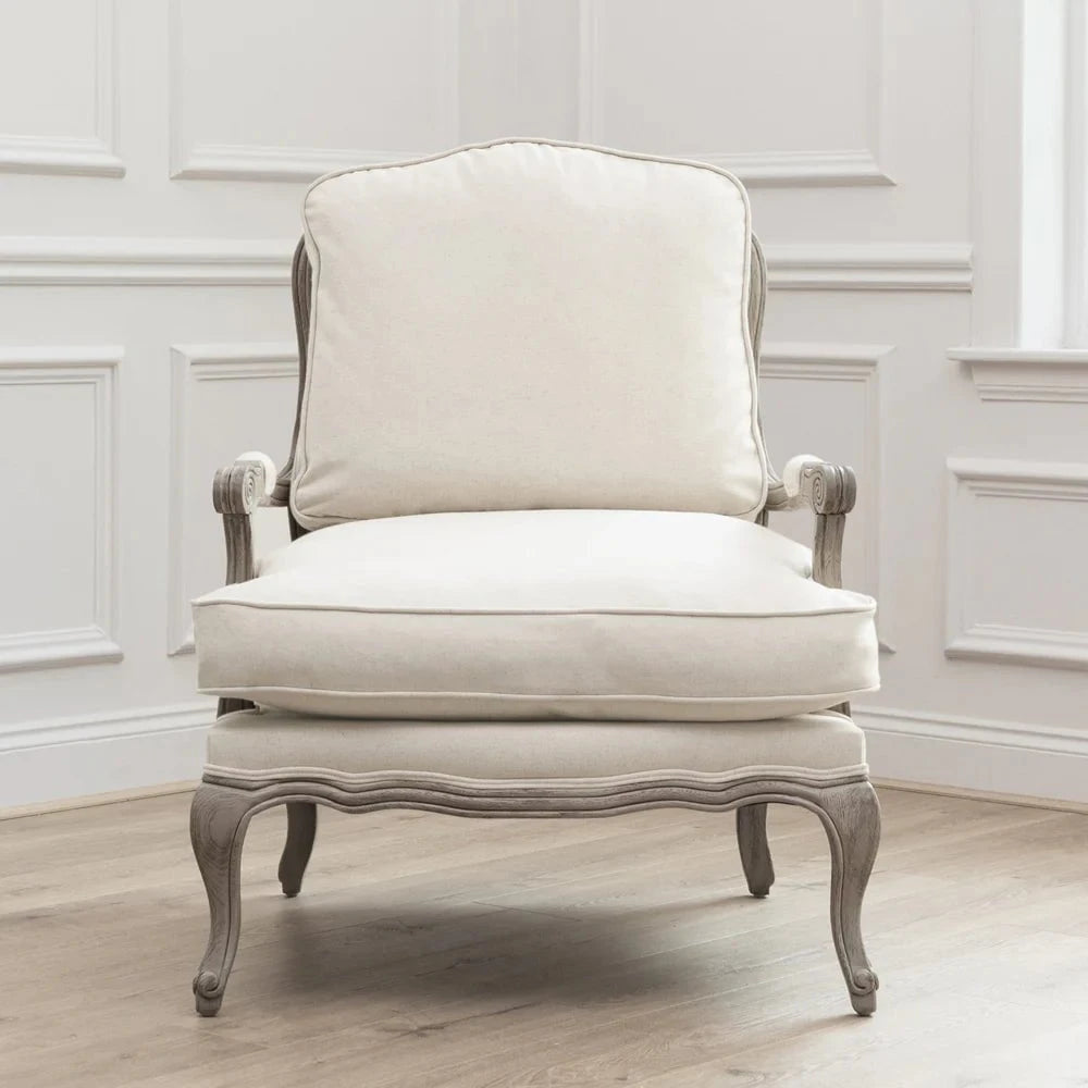 Voyage Maison (Riva Home) Voyage Maison Furniture Florence Chair – Stone Frame in Natural Linen by Voyage Maison
