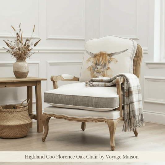 Voyage Maison (Riva Home) Voyage Maison Furniture Highland Coo Florence Oak Chair by Voyage Maison