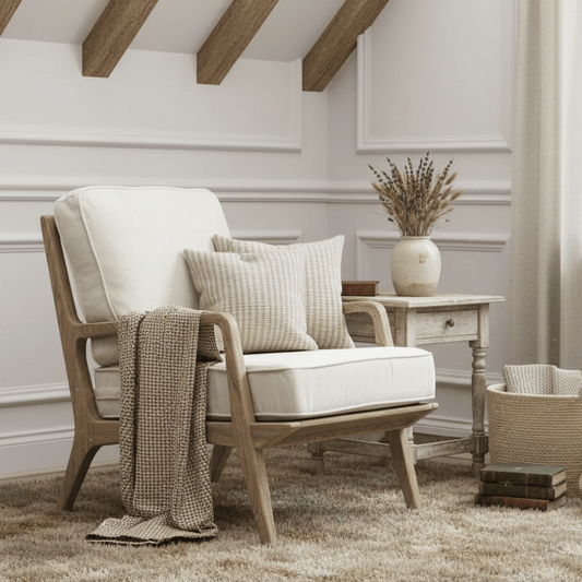 Voyage Maison (Riva Home) Voyage Maison Furniture Idris Chair Light Warmwood Linen By Voyage Maison