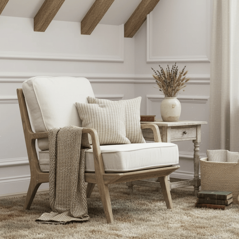 Voyage Maison (Riva Home) Voyage Maison Furniture Idris Chair Light Warmwood Linen By Voyage Maison