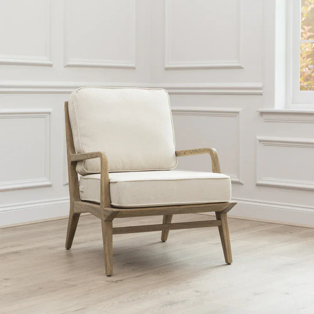 Voyage Maison (Riva Home) Voyage Maison Furniture Idris Chair Light Warmwood Linen By Voyage Maison