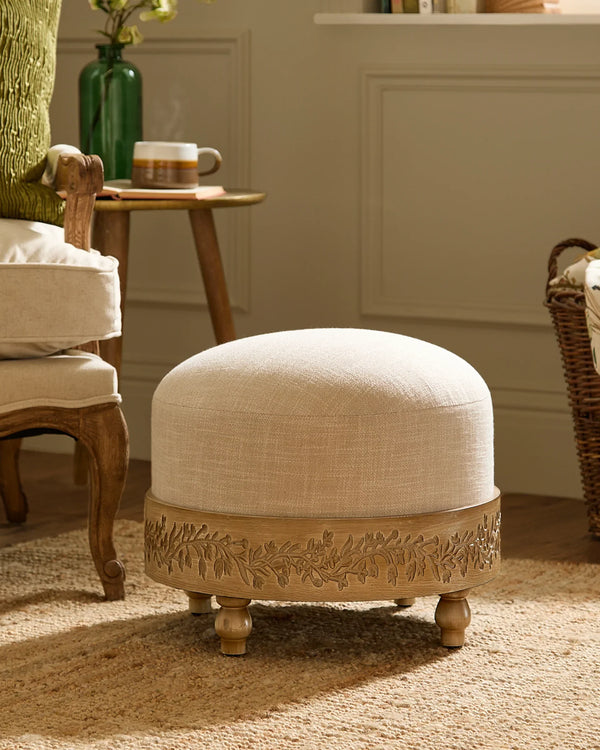 MABEL WOODEN FOOTSTOOL – OAK by Voyage Maison