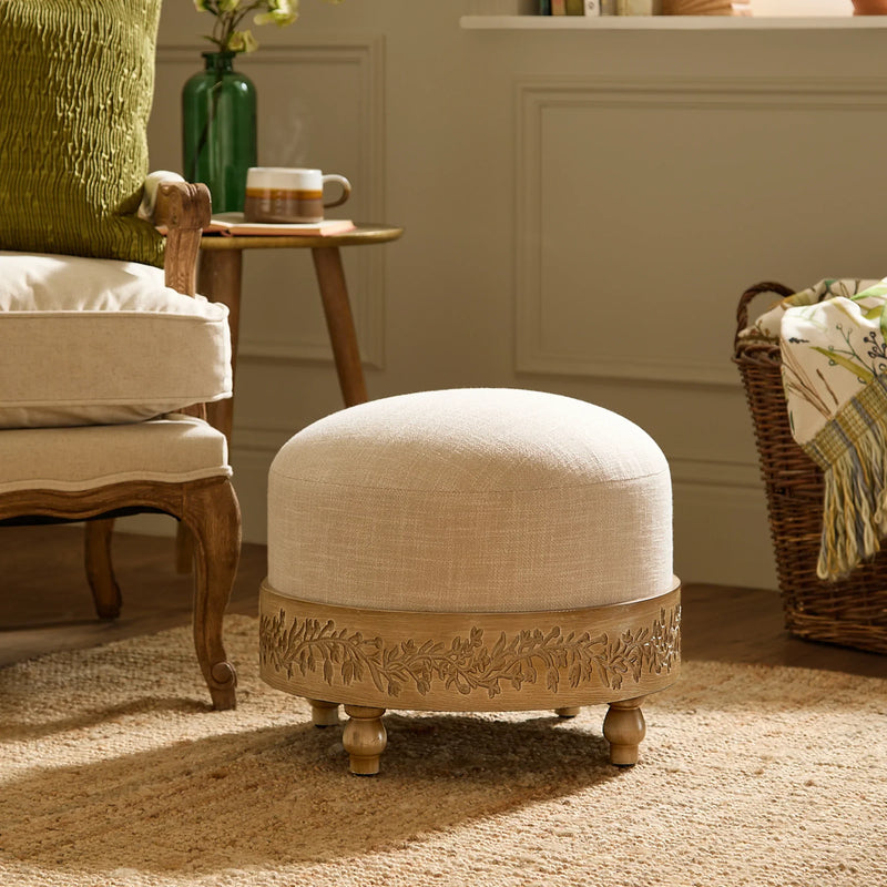 MABEL WOODEN FOOTSTOOL – OAK by Voyage Maison