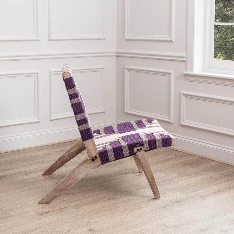 MANALI MANGO WOOD CHAIR PLUM/GREYWASH by Voyage Maison