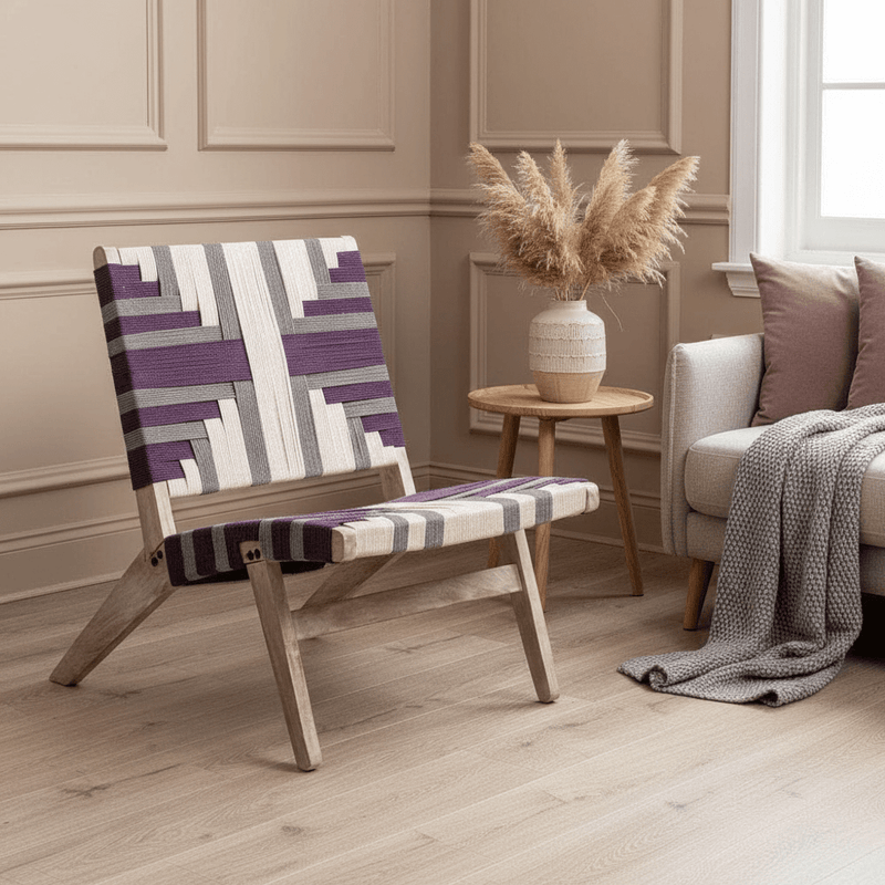 MANALI MANGO WOOD CHAIR PLUM/GREYWASH by Voyage Maison