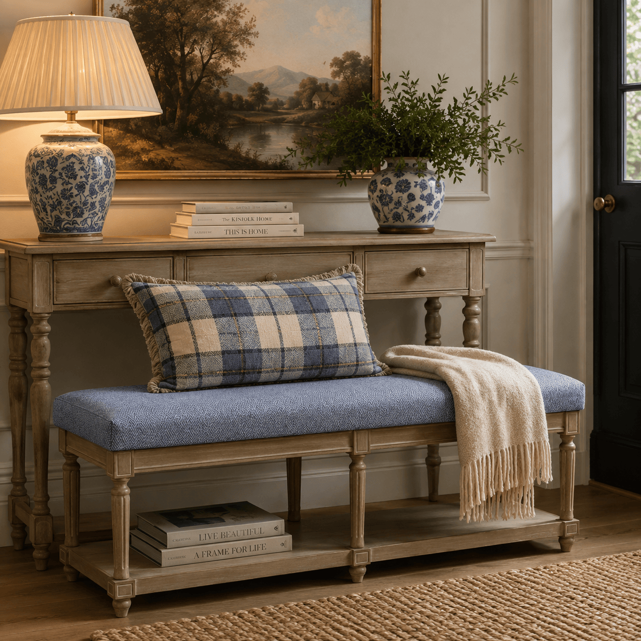 Voyage Maison (Riva Home) Voyage Maison Furniture MATILDA BENCH – COBALT / STONE by simply Hazel x Voyage Maison
