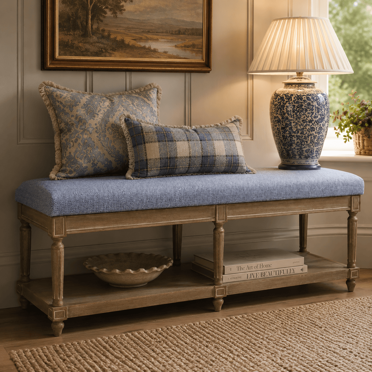 Voyage Maison (Riva Home) Voyage Maison Furniture MATILDA BENCH – COBALT / STONE by simply Hazel x Voyage Maison