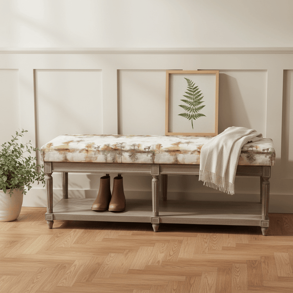 MATILDA BENCH WILDERNESS PLUM CREAM / STONE by simply Hazel x Voyage Maison
