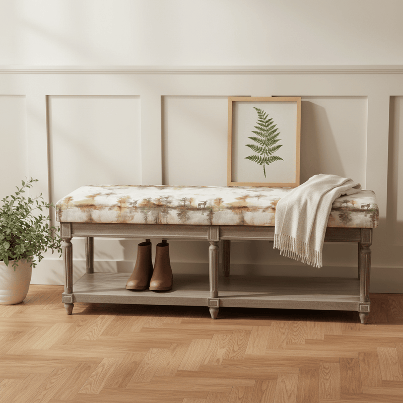 MATILDA BENCH WILDERNESS PLUM CREAM / STONE by simply Hazel x Voyage Maison