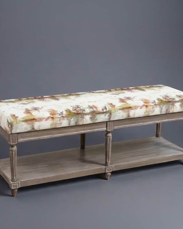 MATILDA BENCH WILDERNESS PLUM CREAM / STONE by simply Hazel x Voyage Maison