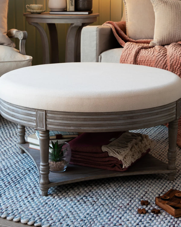MAURICE STORAGE OTTOMAN IN LINEN by Voyage Maison